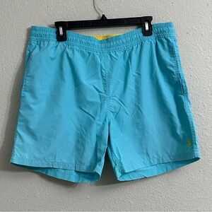 Polo Ralph Lauren Pony Traveler Surf Board Swim Trunks Beach Shorts L Blue
